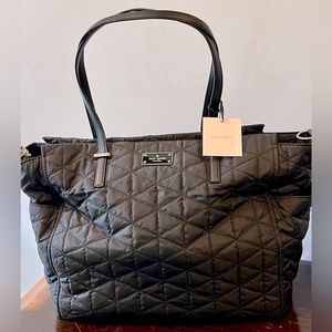 Kate Spade Kaylie Baby Bag Black Quilted New
